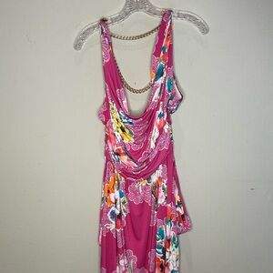 D&G silk floral dress with gold chains, size 44 (runs small)
